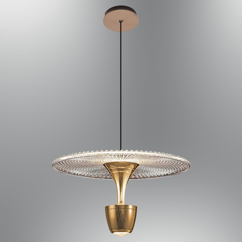 Sarı-Platin Akrilik LED Avize 29x120 cm — görsel 4
