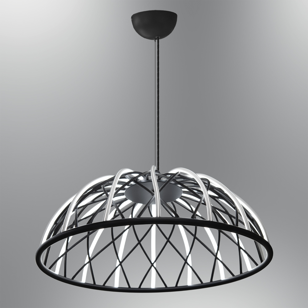 Kırmızı-Siyah Akrilik LED Avize 60x120 cm (Kırmızı / Siyah / Krem) — görsel 6
