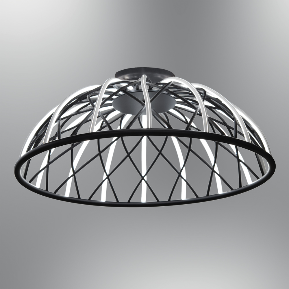 Kırmızı-Siyah Akrilik LED Plafonyer 76x30 cm — görsel 5