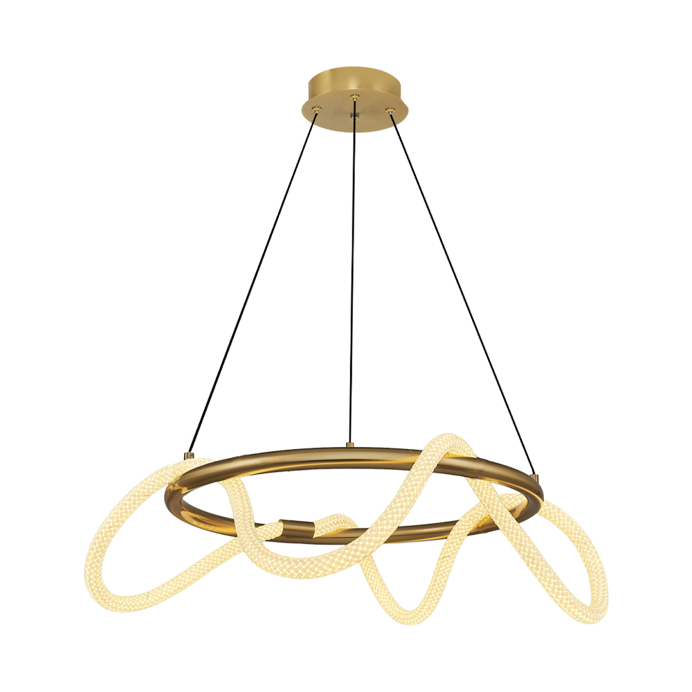 Siyah-Eskitme Akrilik LED Avize 66x120 cm — görsel 4