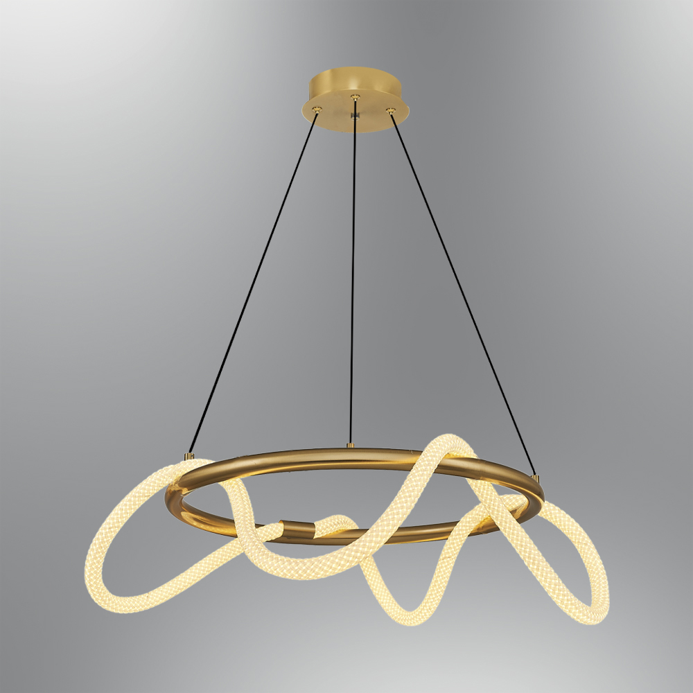 Siyah-Eskitme Akrilik LED Avize 66x120 cm — görsel 7