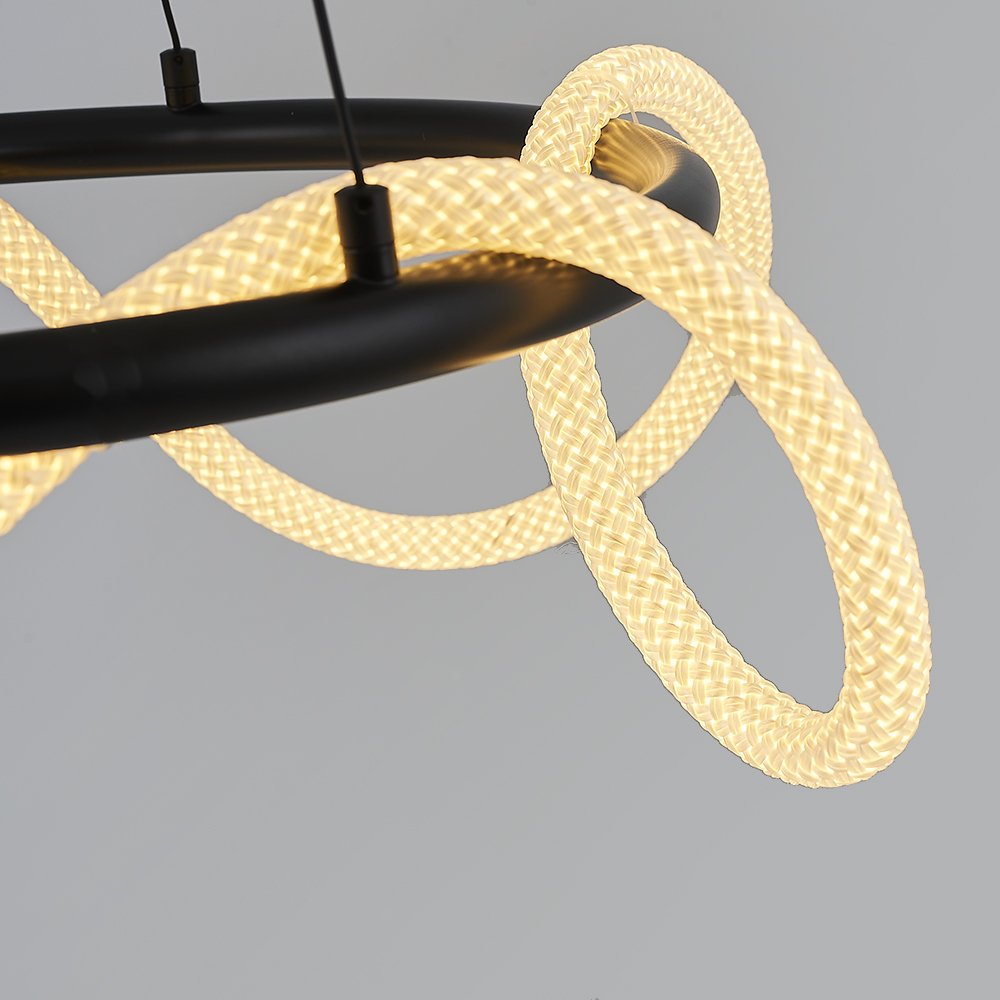 Siyah-Eskitme Akrilik LED Avize 76x120 cm — görsel 3