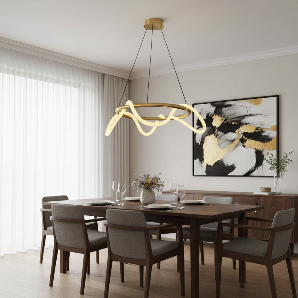 Siyah-Eskitme Akrilik LED Avize 76x120 cm — görsel 7