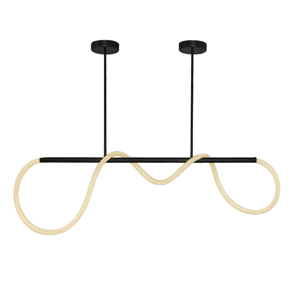 Siyah-Eskitme Akrilik LED Avize 120x90 cm — görsel 2