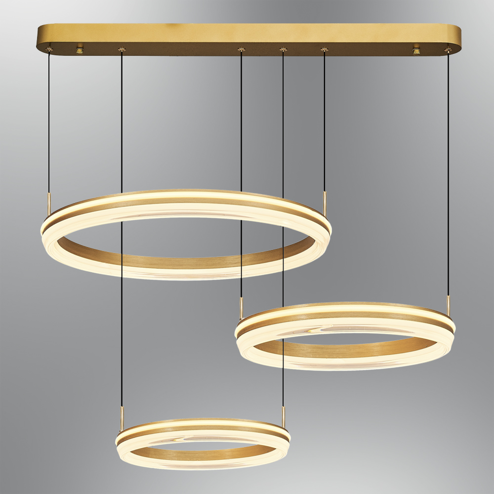 أصفر-بني أكريليك LED ثريا 75x120 cm Sarı-Kahve Akrilik LED Avize 75x120 cm