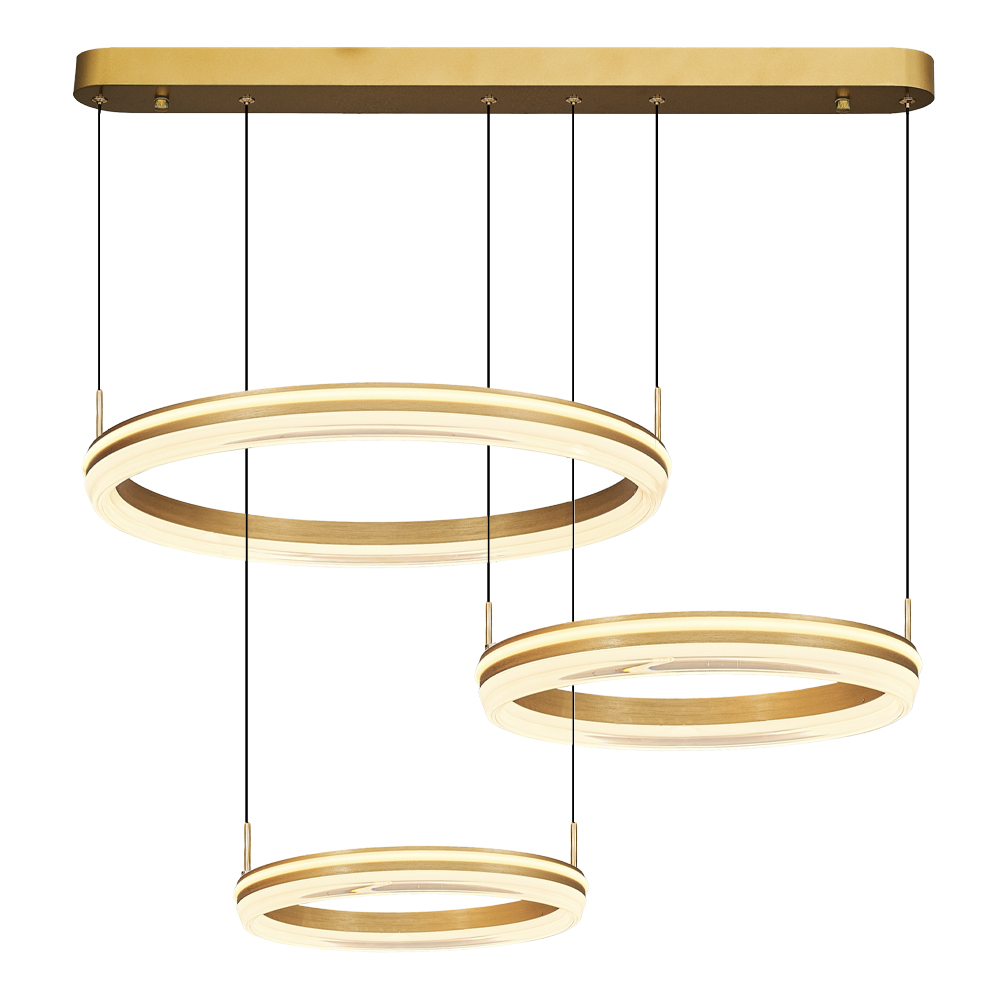 Sarı-Kahve Akrilik LED Avize 75x120 cm — görsel 2