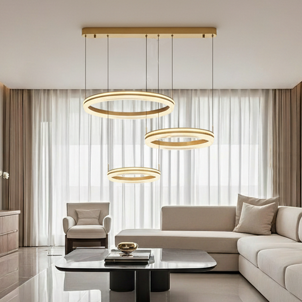 Sarı-Kahve Akrilik LED Avize 75x120 cm — görsel 7
