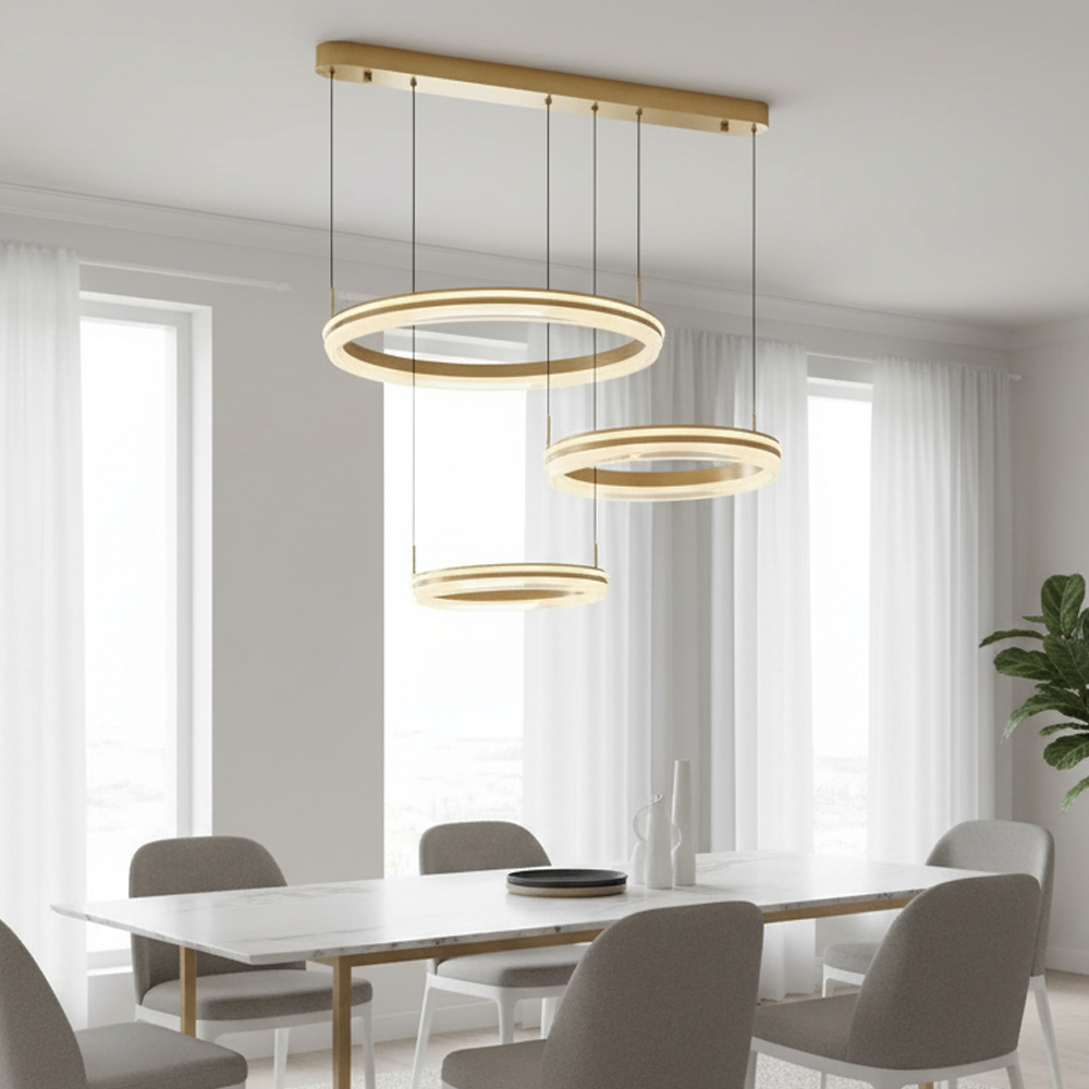 Sarı-Kahve Akrilik LED Avize 75x120 cm — görsel 8