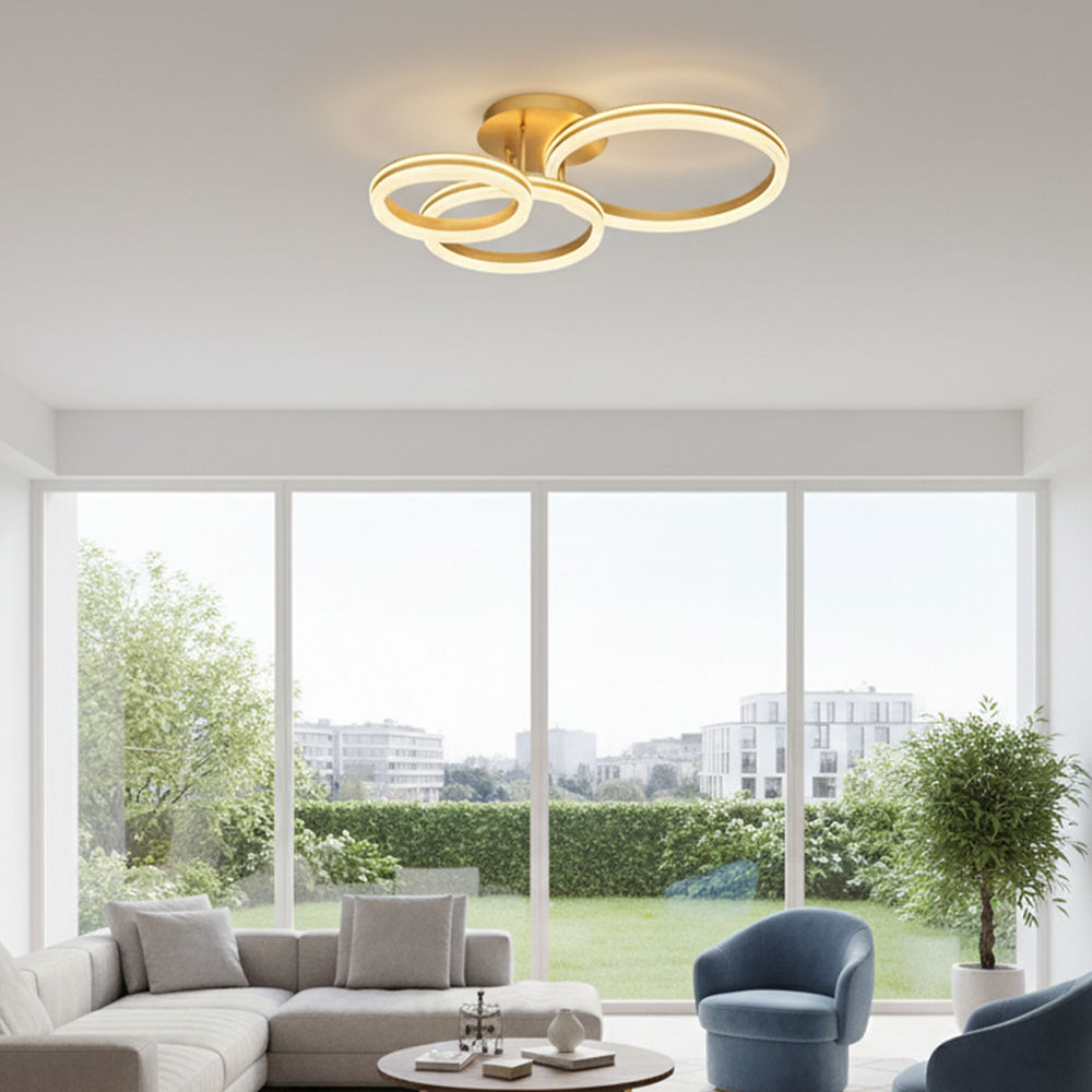 Sarı Akrilik LED Plafonyer 80x15 cm — görsel 5