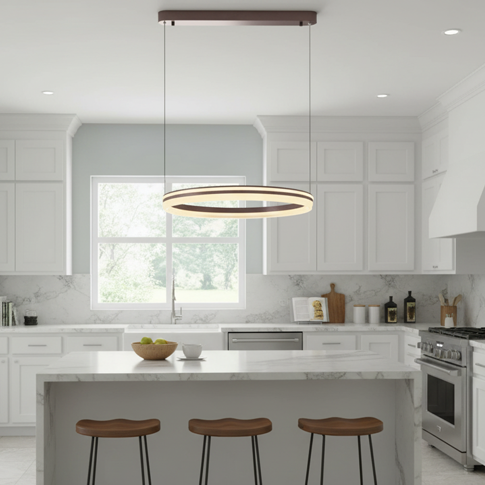 Sarı-Kahve Akrilik LED Avize 60x120 cm — görsel 4