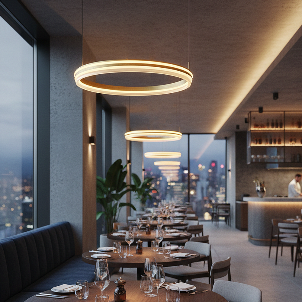 Sarı-Kahve Akrilik LED Avize 60x120 cm — görsel 5
