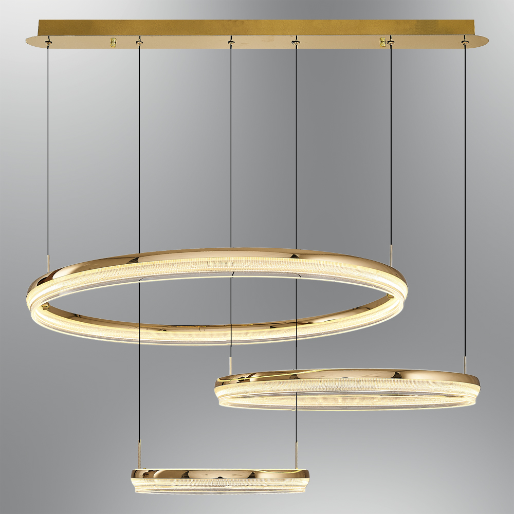 Sarı-Platin Akrilik LED Avize 95x120 cm (134w) — görsel 6