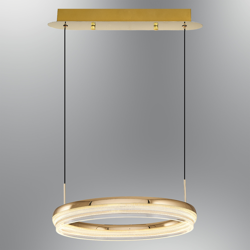 Sarı-Platin Akrilik LED Avize 40x120 cm — görsel 7