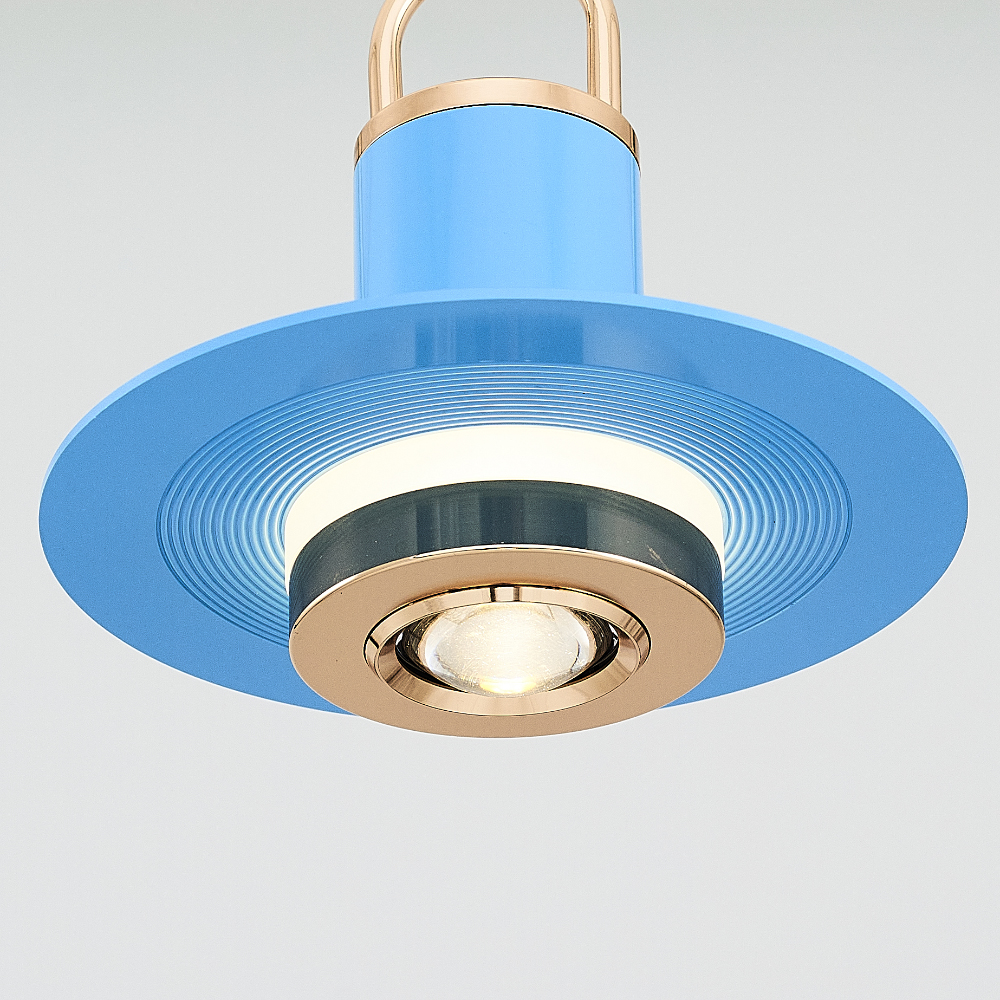 Beyaz-Mavi Akrilik LED Avize 17x120 cm — görsel 6