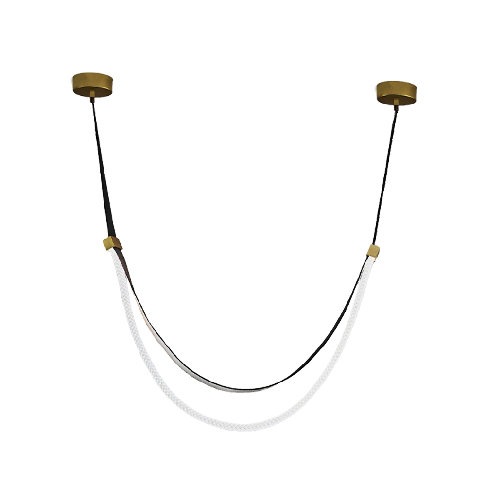 Kahve-Turuncu Deri LED Avize 70x89 cm — görsel 5