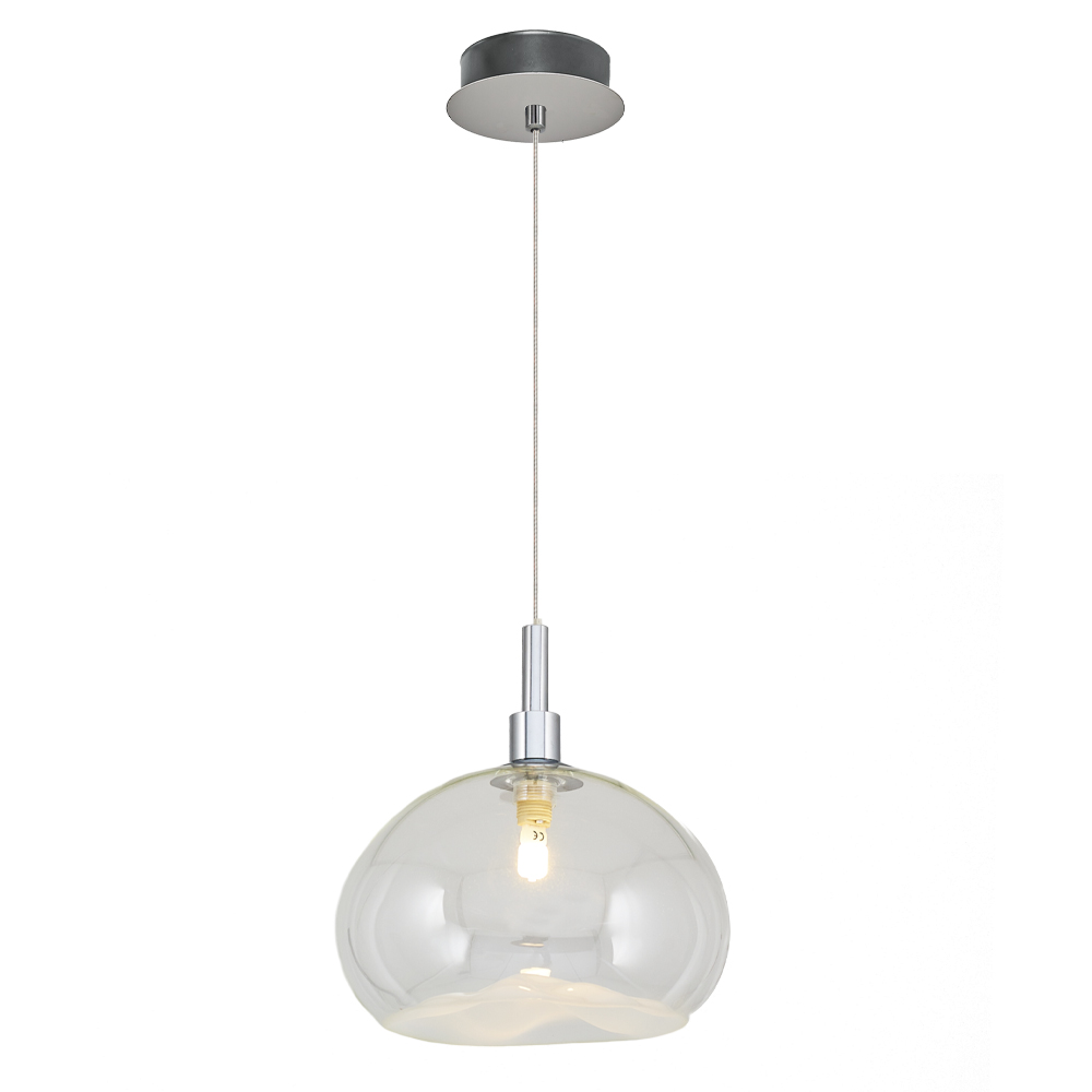 1 Kollu Amber-Gri Cam Avize 22x120 cm — görsel 3