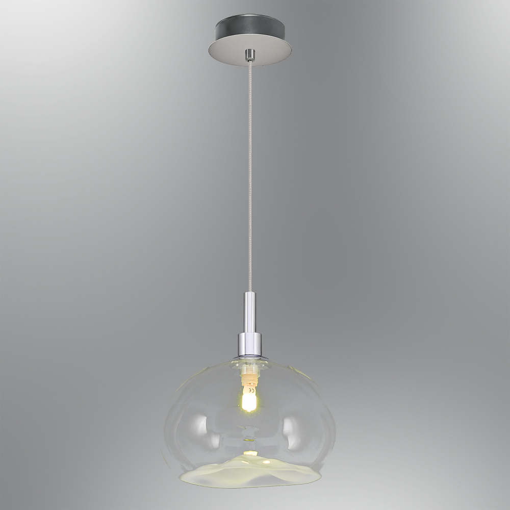 1 Kollu Amber-Gri Cam Avize 22x120 cm — görsel 4