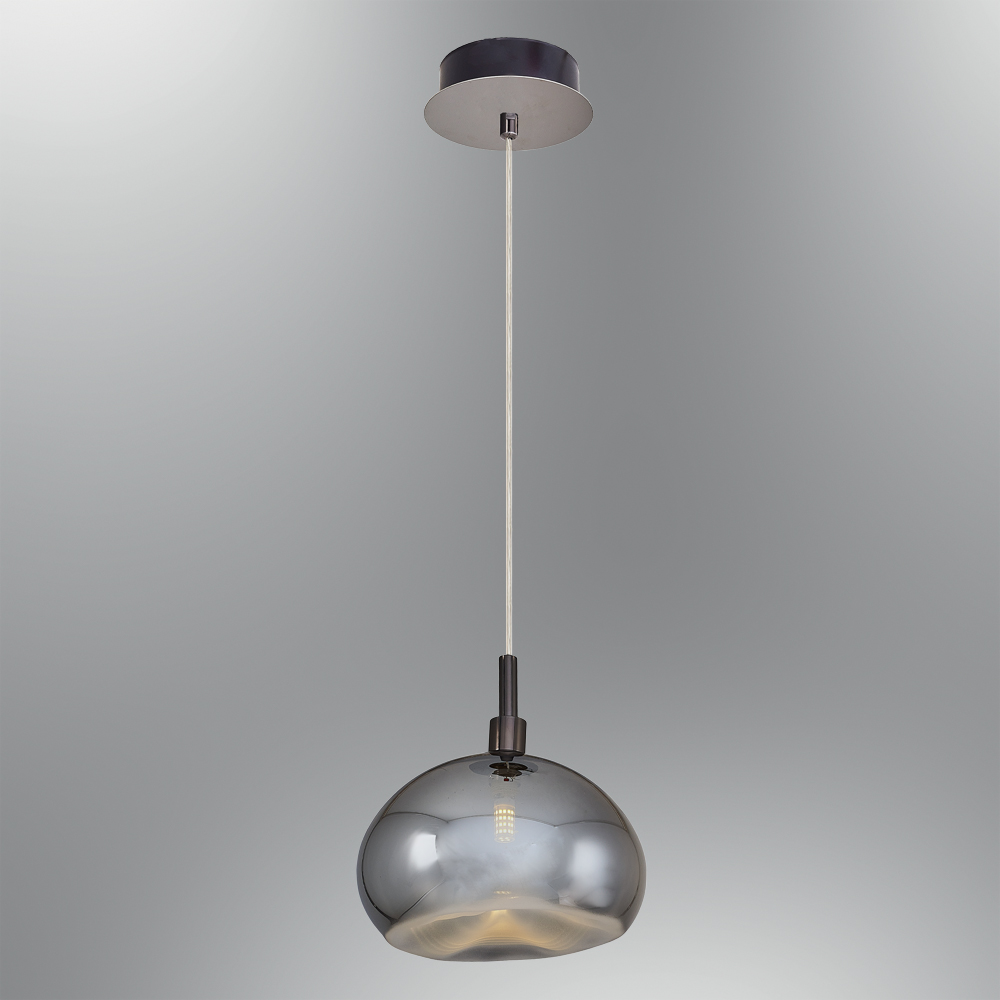 1 Kollu Amber-Gri Cam Avize 22x120 cm — görsel 5