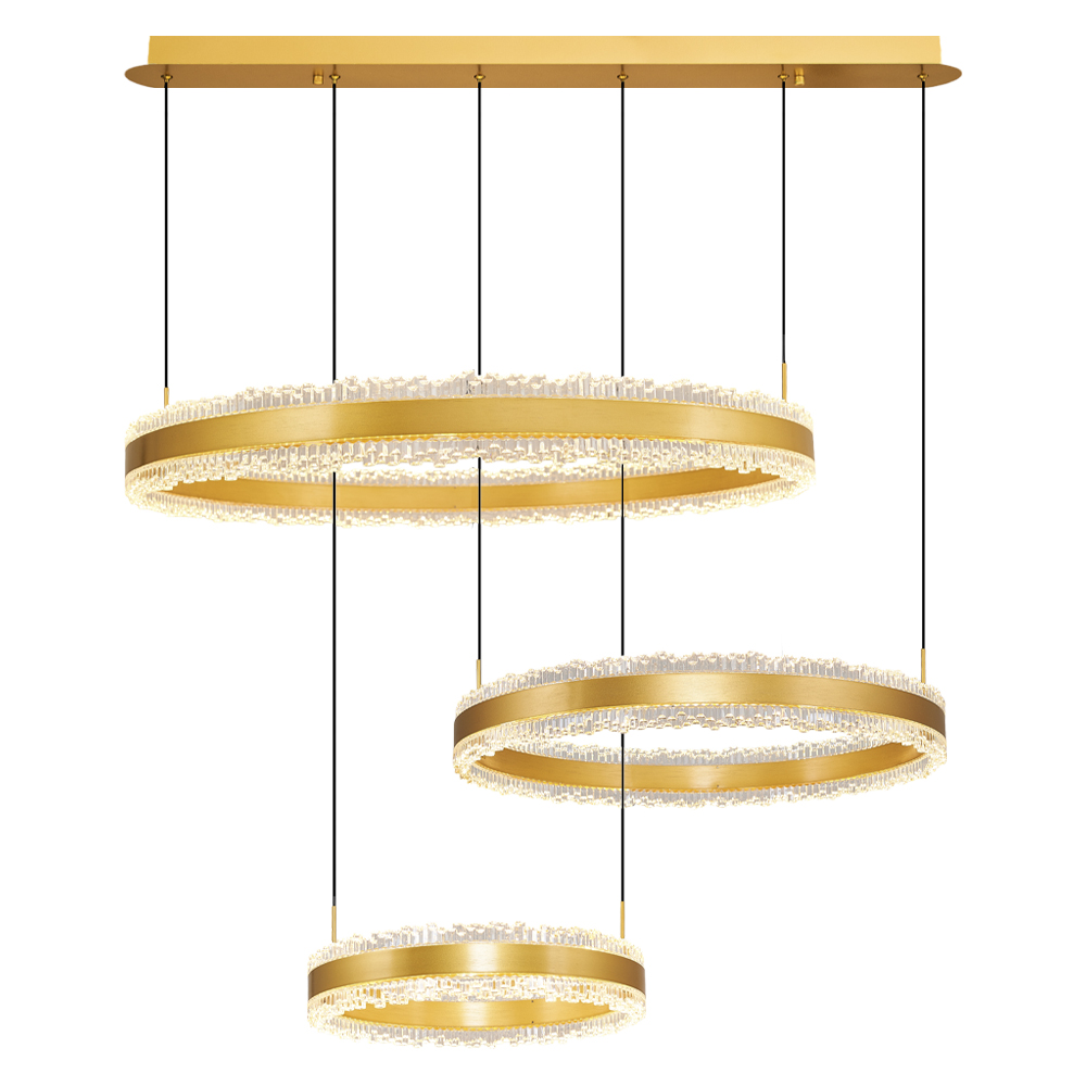 Sarı-Kahve Akrilik LED Avize 100x120 cm — görsel 2