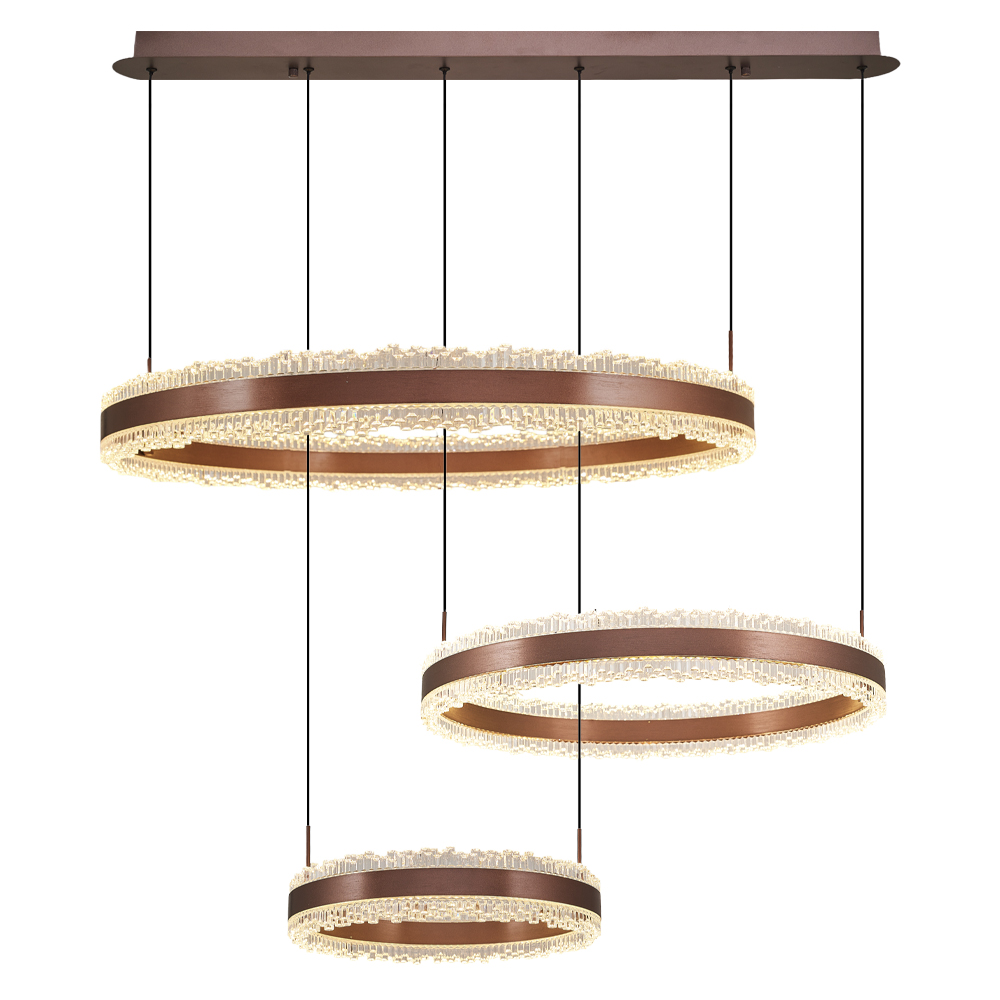 Sarı-Kahve Akrilik LED Avize 100x120 cm — görsel 3