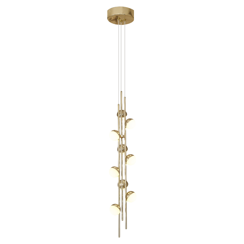 Sarı-Platin Akrilik LED Avize 12x120 cm — görsel 2