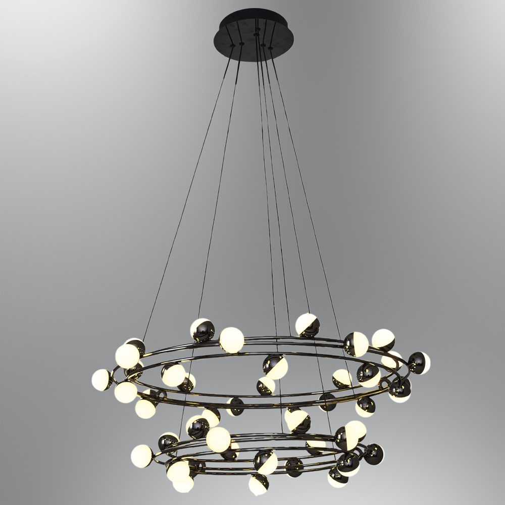 Latón-Platino Acrílico LED Lámpara de Araña 75x150 cm Sarı-Platin Akrilik LED Avize 75x150 cm