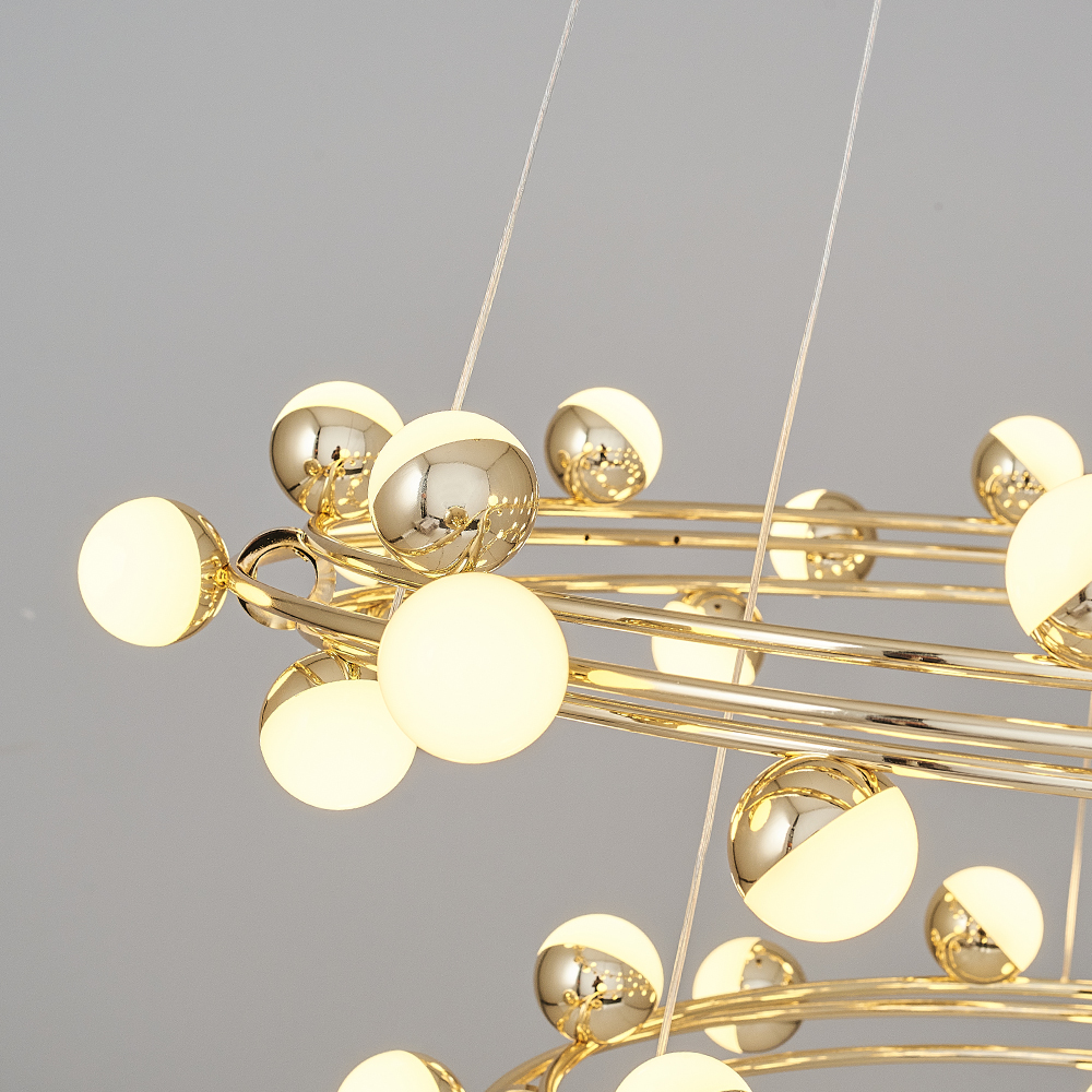 Sarı-Platin Akrilik LED Avize 75x150 cm — görsel 3