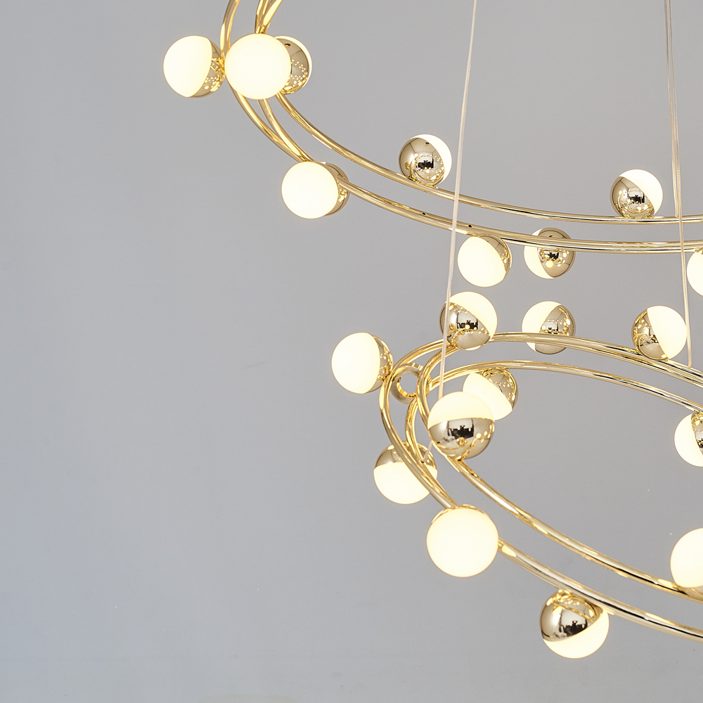 Sarı-Platin Akrilik LED Avize 75x150 cm — görsel 4