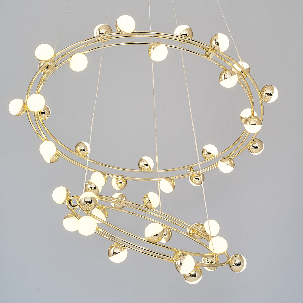 Sarı-Platin Akrilik LED Avize 75x150 cm — görsel 5