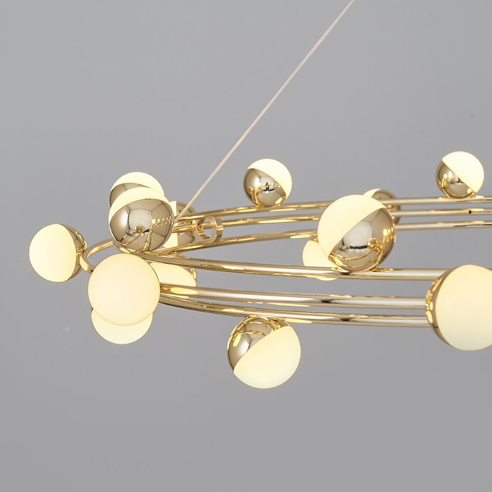 Sarı-Platin Akrilik LED Avize 77x150 cm — görsel 3