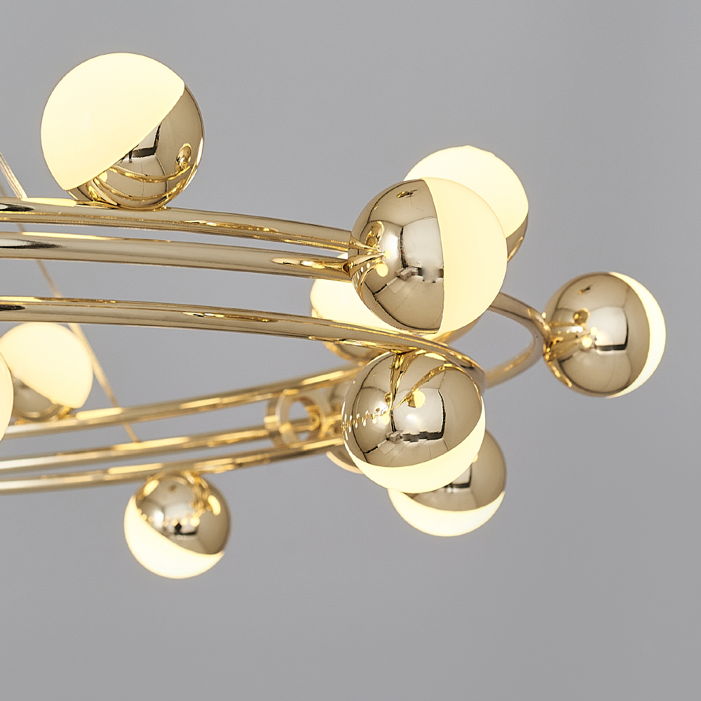 Sarı-Platin Akrilik LED Avize 77x150 cm — görsel 4