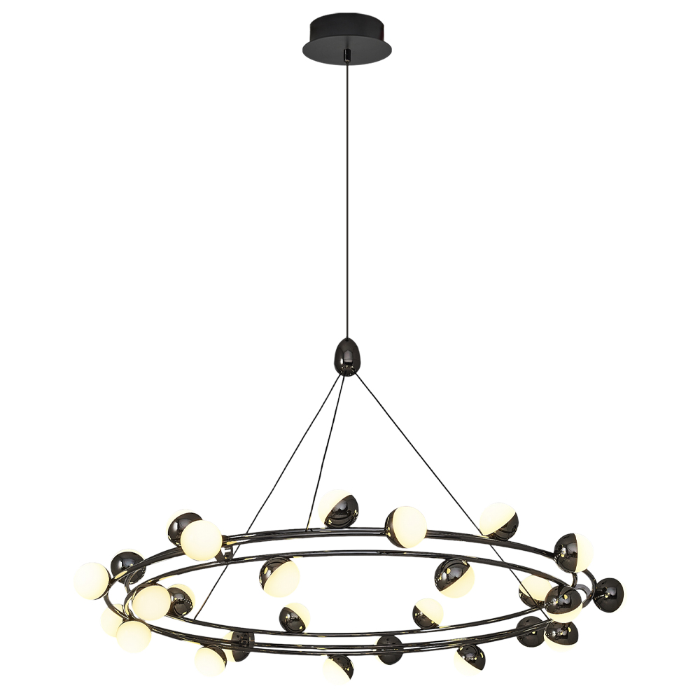 Sarı-Platin Akrilik LED Avize 77x150 cm — görsel 5