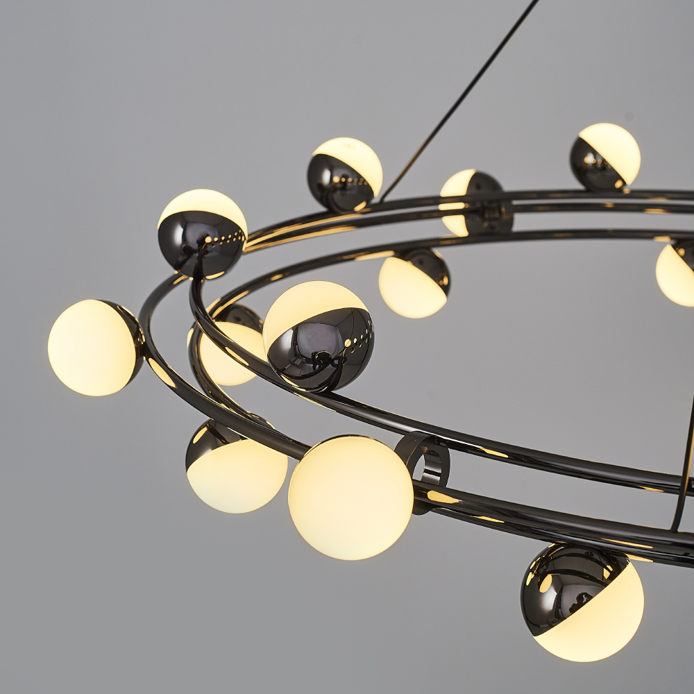Sarı-Platin Akrilik LED Avize 77x150 cm — görsel 6