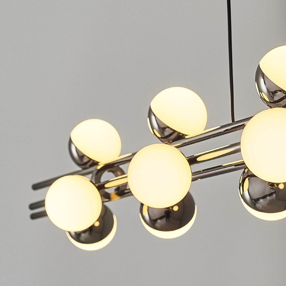 Sarı-Platin Akrilik LED Avize 115x120 cm — görsel 5
