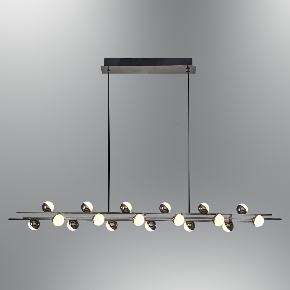 Sarı-Platin Akrilik LED Avize 115x120 cm — görsel 6