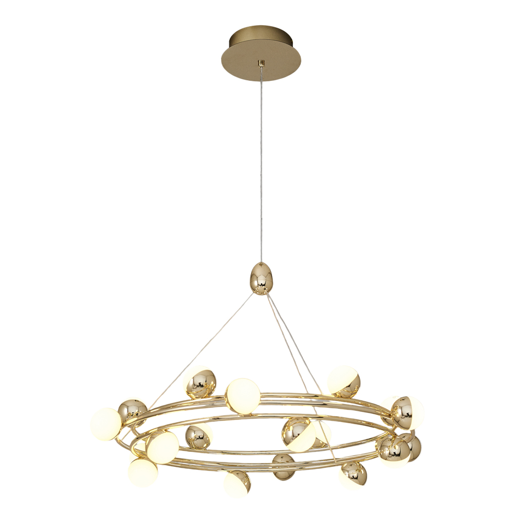 Sarı-Platin Akrilik LED Avize 58x120 cm — görsel 3