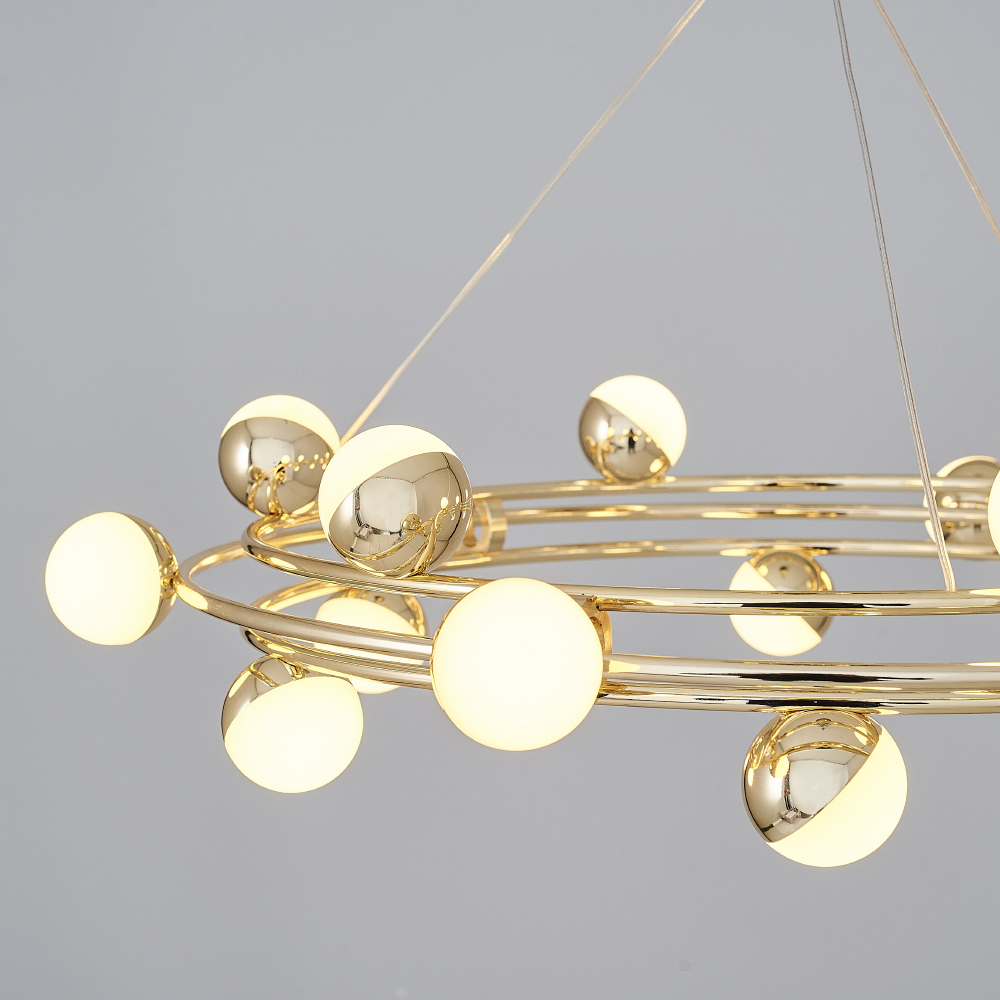 Sarı-Platin Akrilik LED Avize 58x120 cm — görsel 4