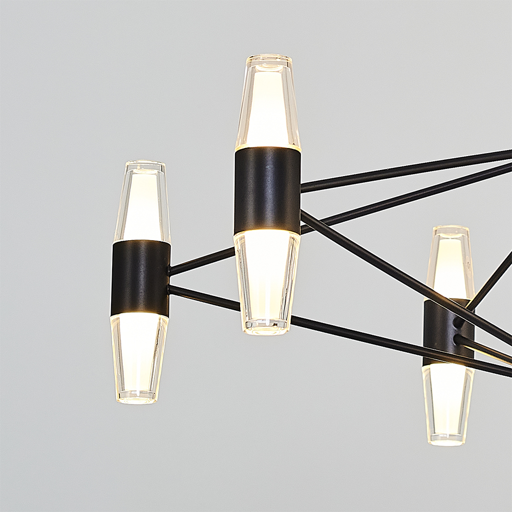 Sarı-Siyah Akrilik LED Avize 60x120 cm — görsel 3