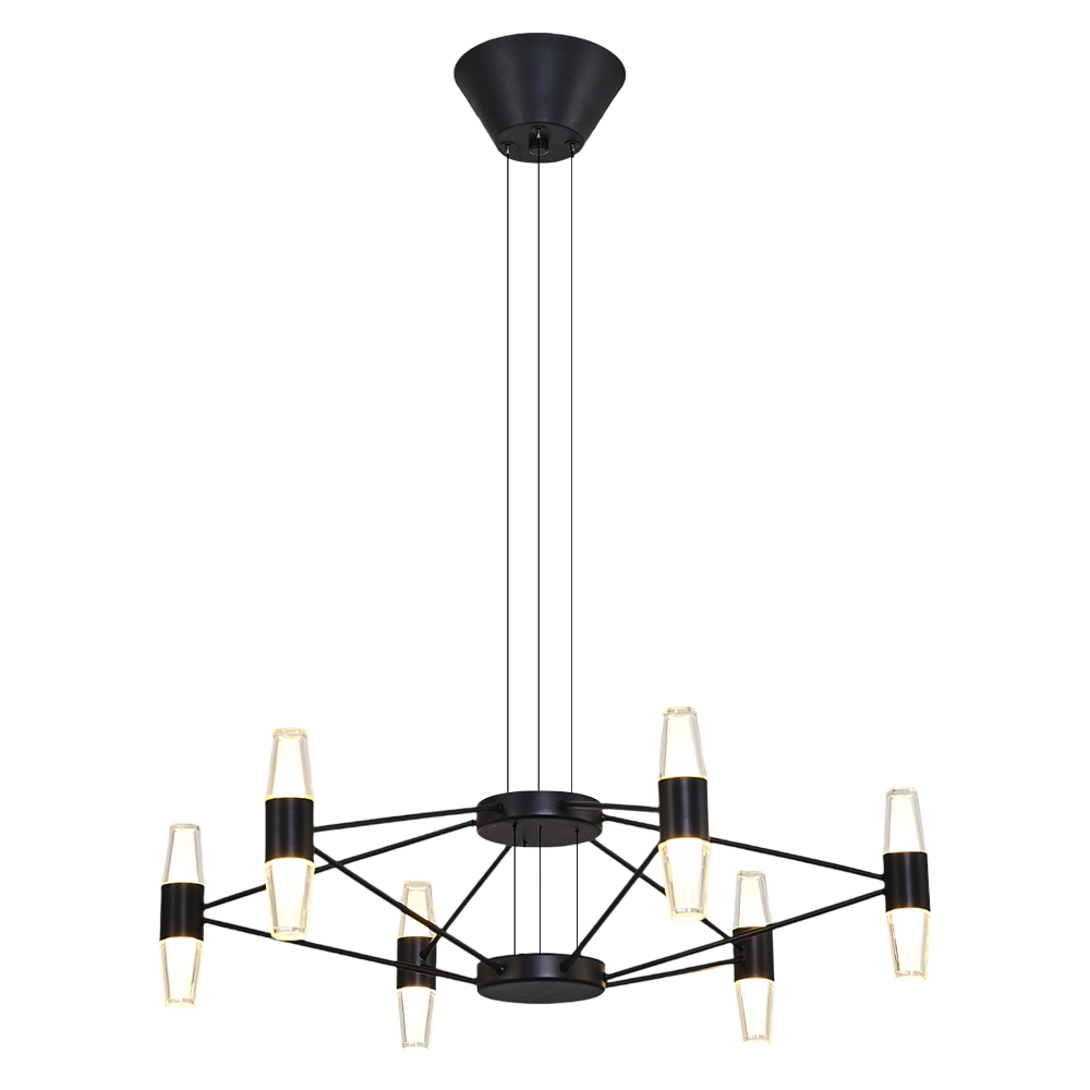 Sarı-Siyah Akrilik LED Avize 60x120 cm — görsel 4