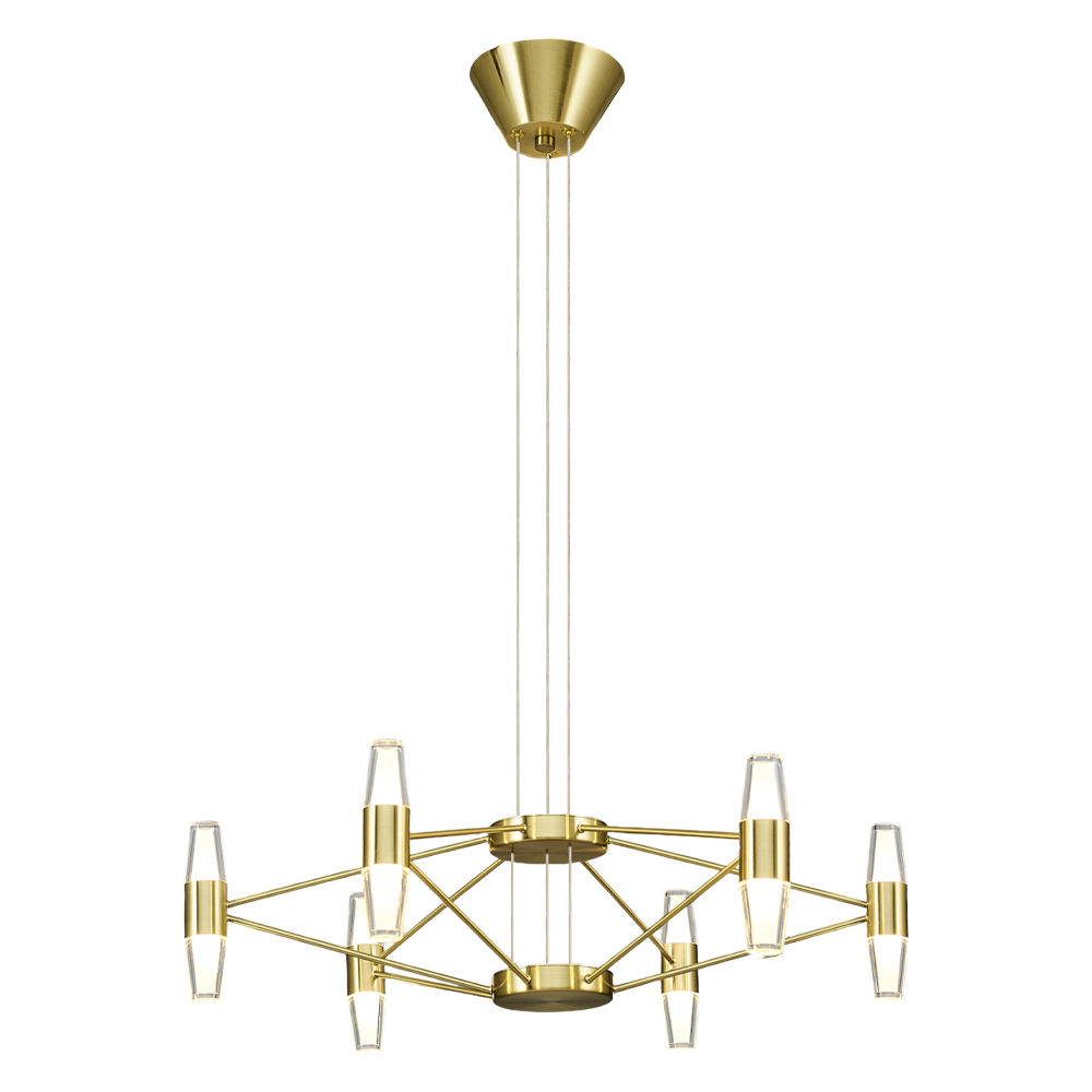 Sarı-Siyah Akrilik LED Avize 60x120 cm — görsel 5