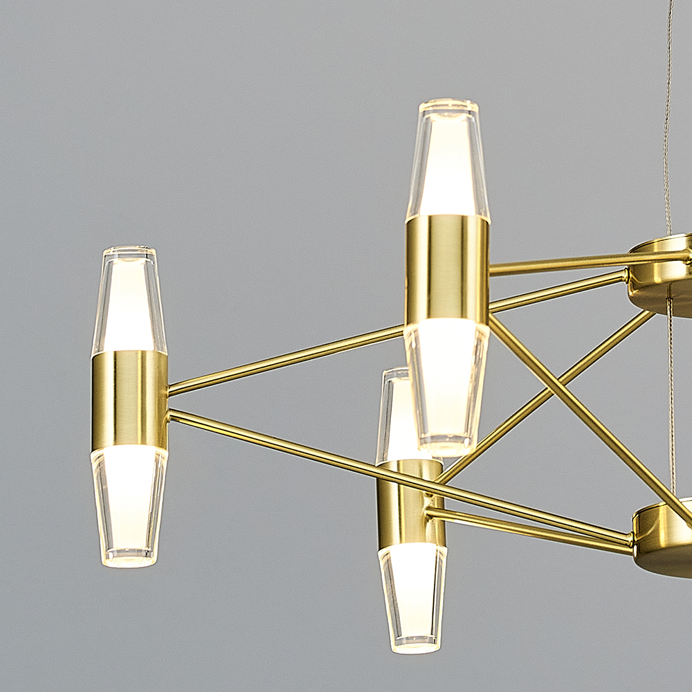 Sarı-Siyah Akrilik LED Avize 60x120 cm — görsel 6