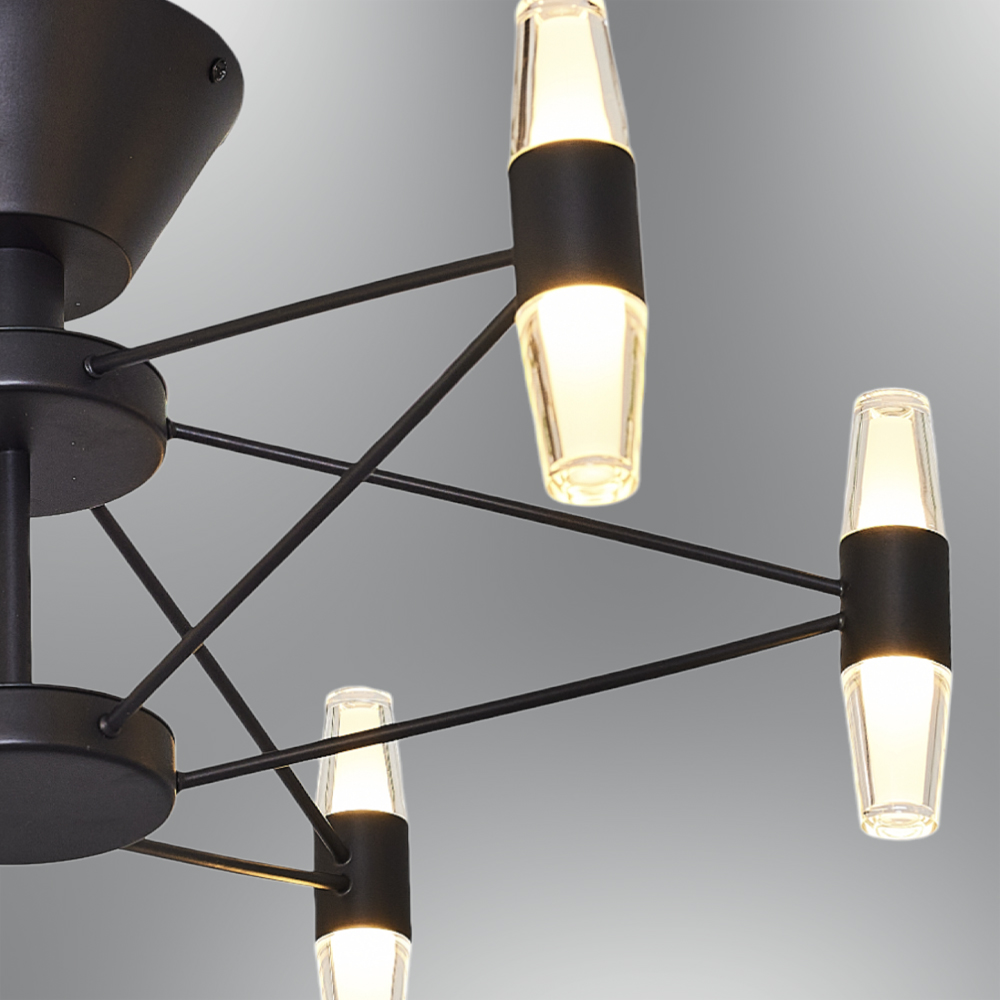 Sarı-Siyah Akrilik LED Plafonyer 60x26 cm — görsel 3
