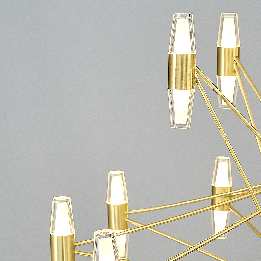 Sarı-Siyah Akrilik LED Avize 80x120 cm — görsel 3