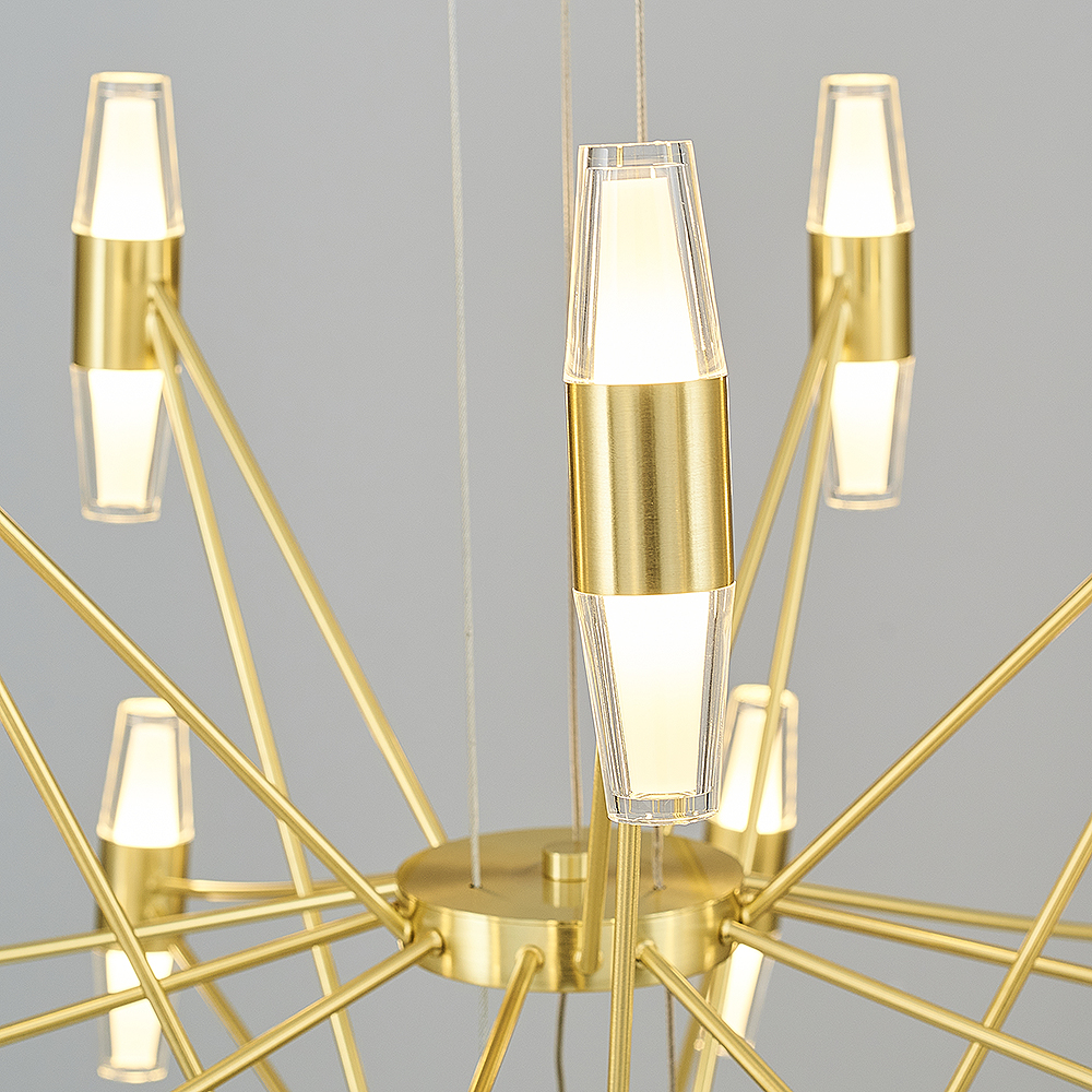 Sarı-Siyah Akrilik LED Avize 80x120 cm — görsel 4