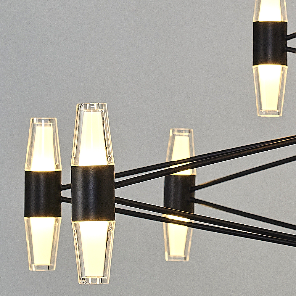 Sarı Akrilik LED Avize 100x120 cm — görsel 6