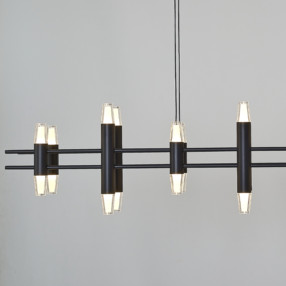 Siyah Akrilik LED Avize 120x120 cm — görsel 5
