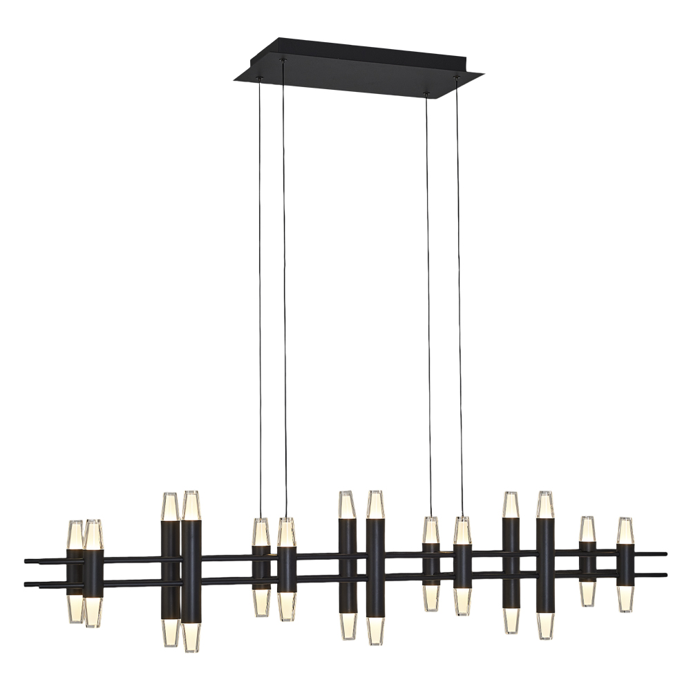 Siyah Akrilik LED Avize 120x120 cm — görsel 6