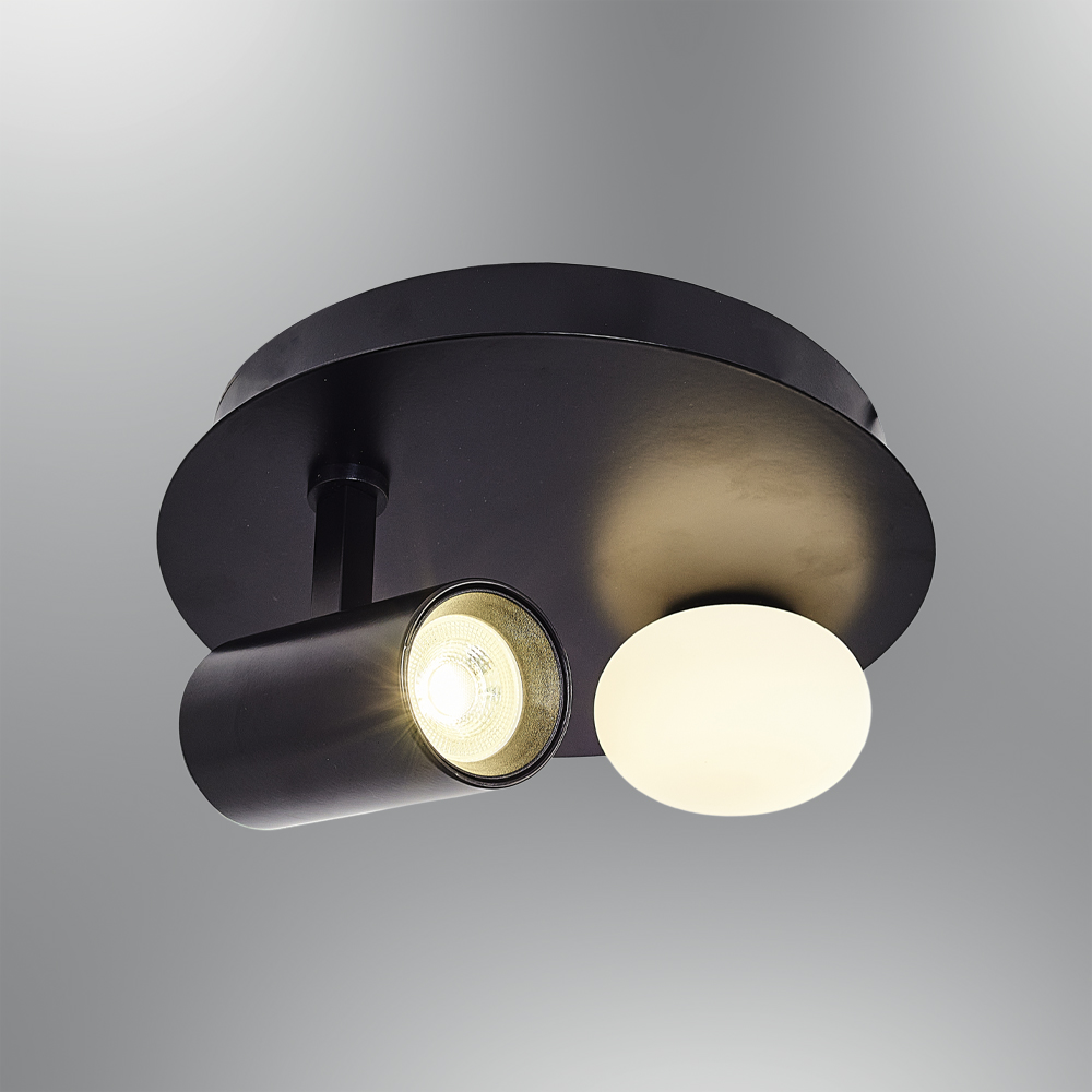 Gri-Siyah Cam LED Plafonyer 25x15 cm Gri-Siyah Cam LED Plafonyer 25x15 cm