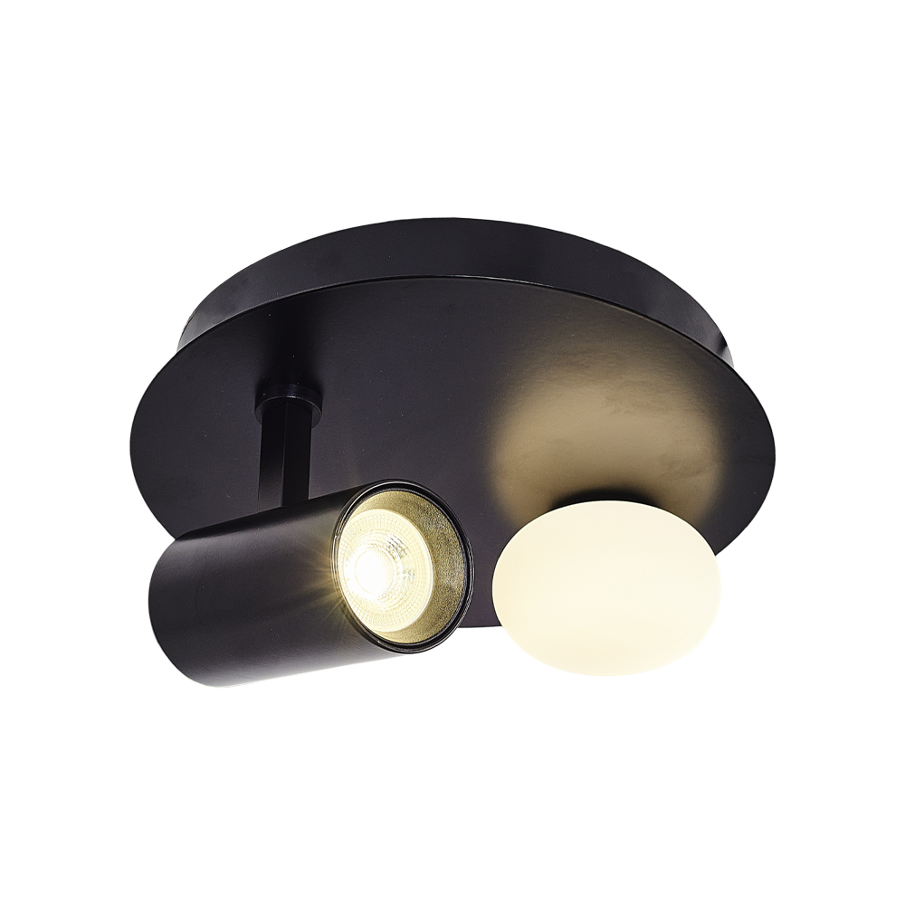 Gri-Siyah Cam LED Plafonyer 25x15 cm — görsel 3