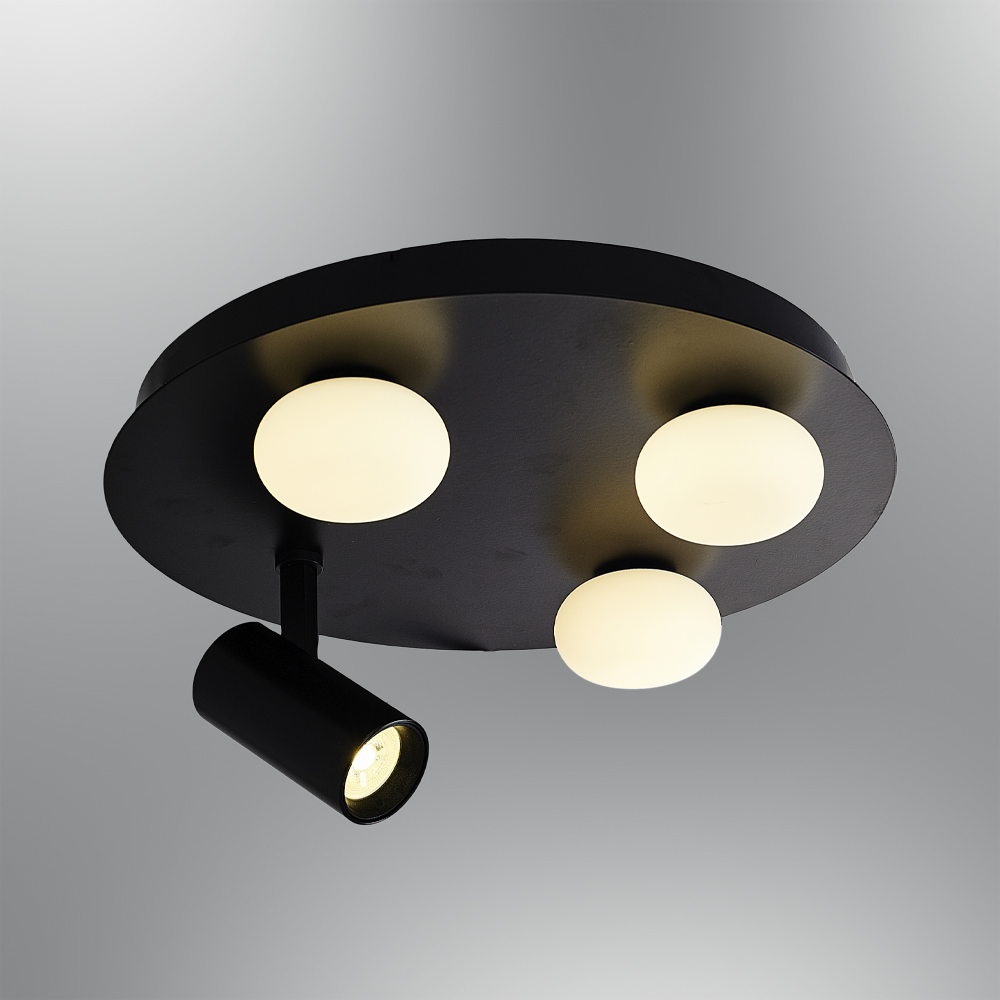 Gri-Siyah Cam LED Plafonyer 40x15 cm (13w) Gri-Siyah Cam LED Plafonyer 40x15 cm (13w)